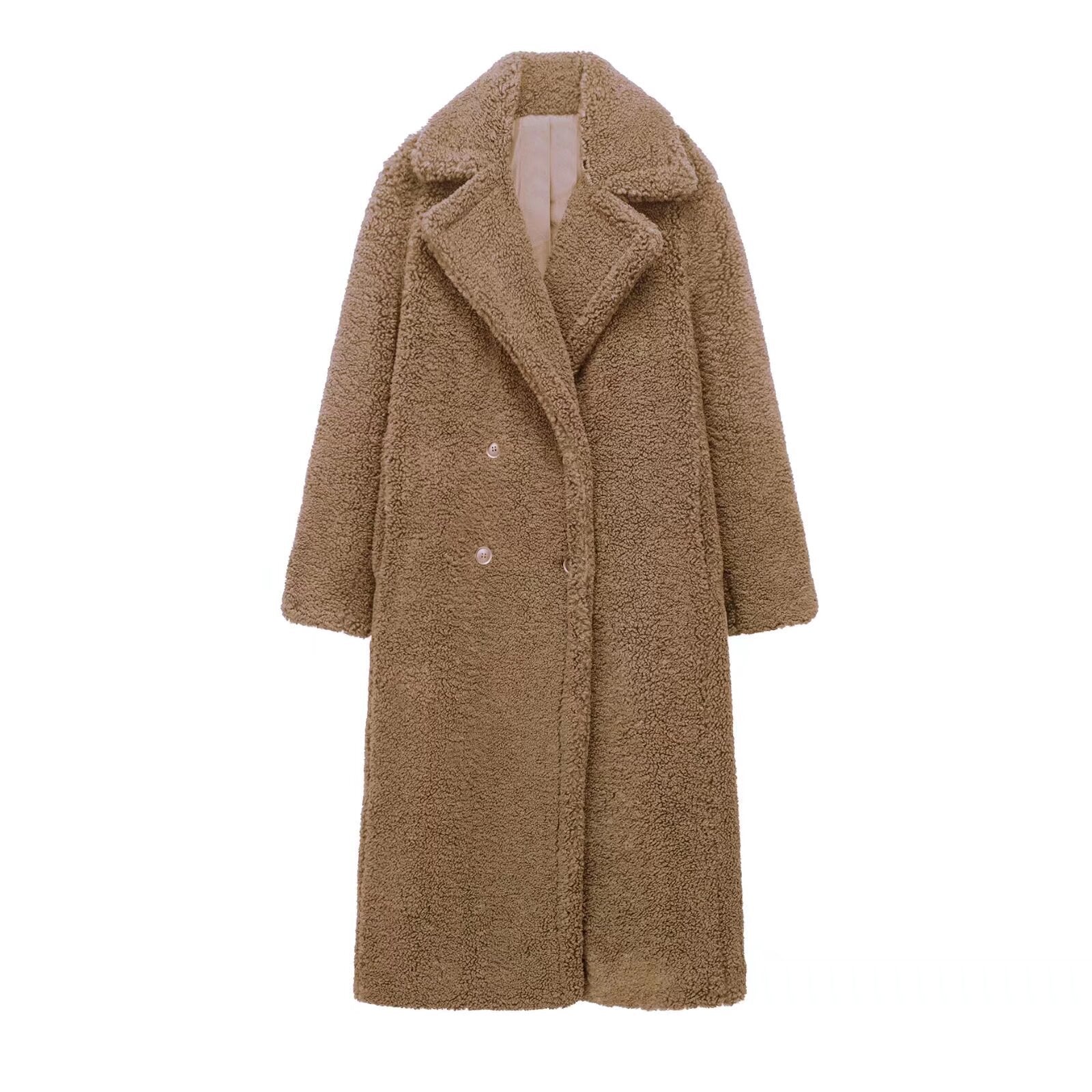 Athalia Double-Breasted Long Coat - Coffee [K5XL4V1I]