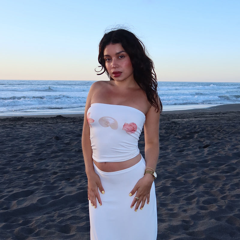 Lyana Shell Print Tube Top