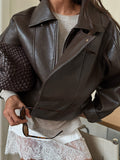 Laiken Distressed Faux Leather Jacket - Coffee [JWFGZ7TV]