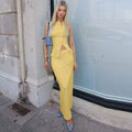 Shrinika Ribbed Skirt Set - Yellow