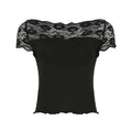 Maelee Lace Crop Top - Black [9QBDJIKS]