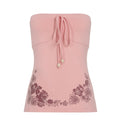Yoana Floral Bow Tube Top - Pink [H4HNG7I9]