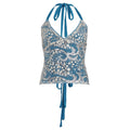 Skye Embroidered Backless Halter Top - Blue [U8ITRSSD]