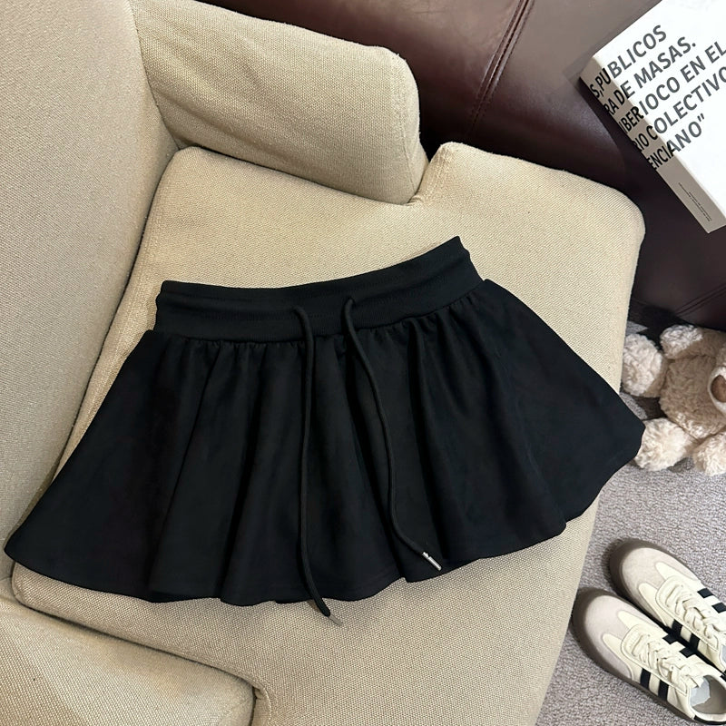 Liah Textured A-Line Mini Skirt - Black [AG8UTICT]