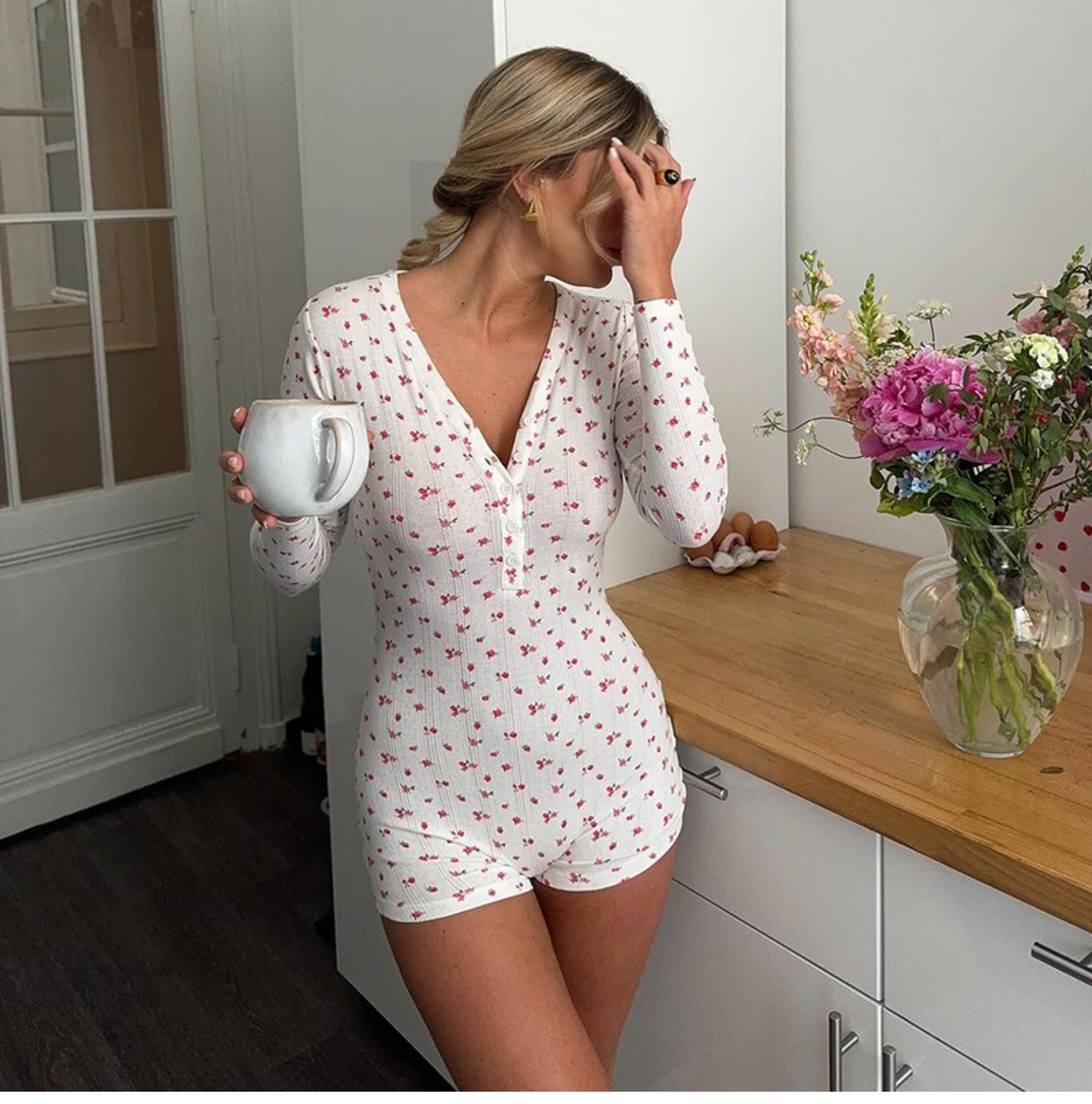 Sadee Long Sleeve Floral Romper