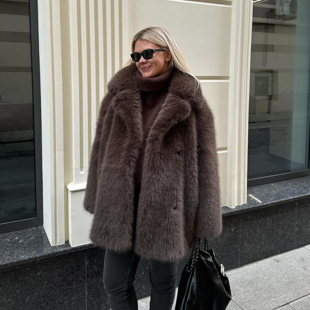 Harlym Faux Fur Coat - Coffee [RL7UVOHK]