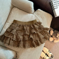 Meira Layered Ruffle Mini Skirt - Coffee [8RK6Y4SA]