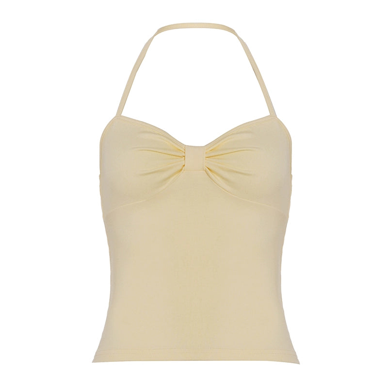 Rozlyn Backless Halter Top - Light Yellow [00SDNKE6]