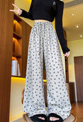 Annette Bow Print Wide-Leg Pants Casual