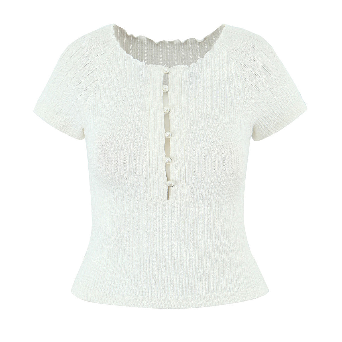 Angelyn Off-Shoulder Pearl Top - Off-White [VG51VQT4]