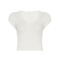 Jennie V-Neck Crop Top - White [8SH4GU63]