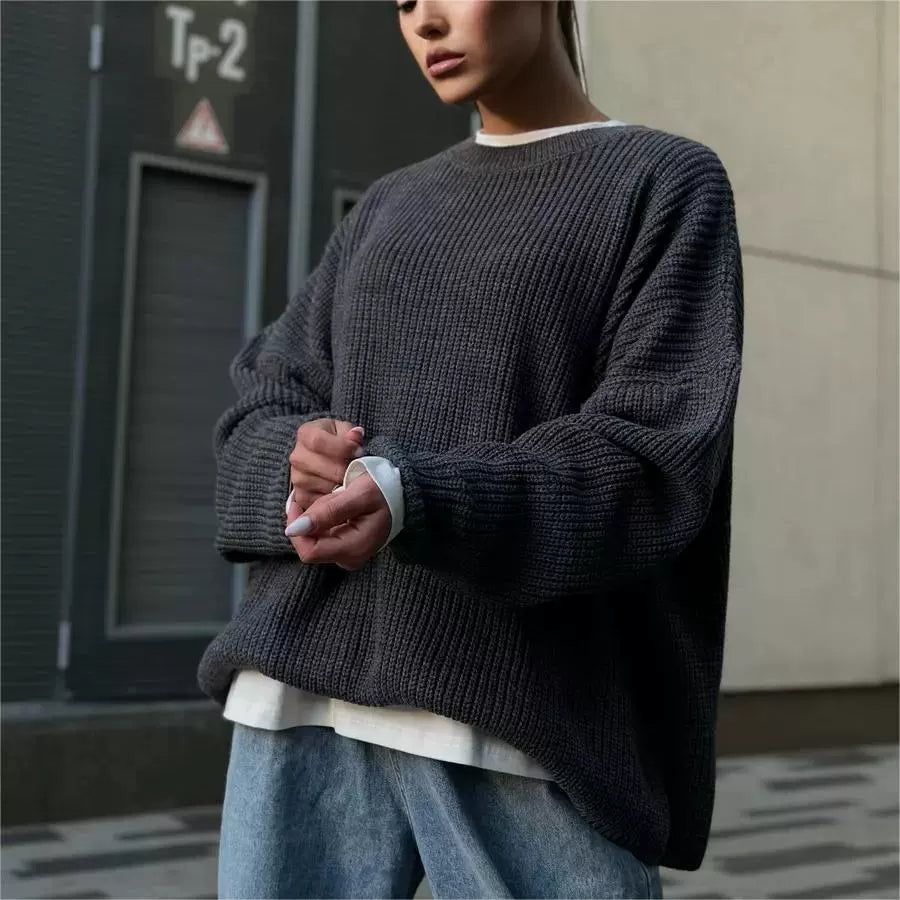 Jadalyn Cozy Pullover Sweater - Deep Grey [263S5IVB]