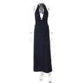 Asra Halter Pleated Maxi Dress - Navy Blue [NFKMC462]