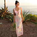 Darling Lace Slit Maxi Dress - Pink [P1BPI1KI]
