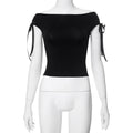 Milarose Off Shoulder Halter Top - Black [BPR084AQ]