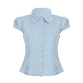 Esmee Pleated Button-Up Blouse - Blue
