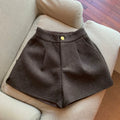 Katharine Tailored High-Waist Shorts - Coffee [0LMWIF49]