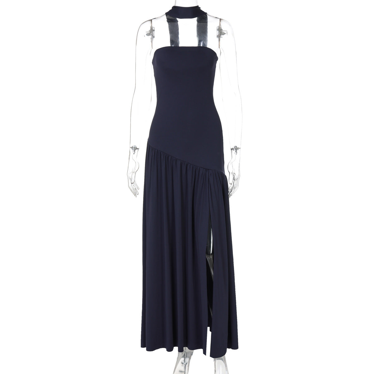 Kamree Strapless Backless Maxi Dress - Dark Blue [4H16IHAO]