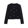 Sunday Bouclé Button Coat - Black [SYGWBMB1]