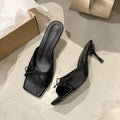 Larae Bow Mule Heels - Black