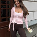 Kamya V-Neck Wrap Top - Pink [Y34L96A6]