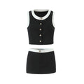 Vivianna Black Tweed Skirt Set - Black Set [7BEYELLR]