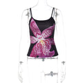 Poppy Floral U-Neck Crop Top - Black