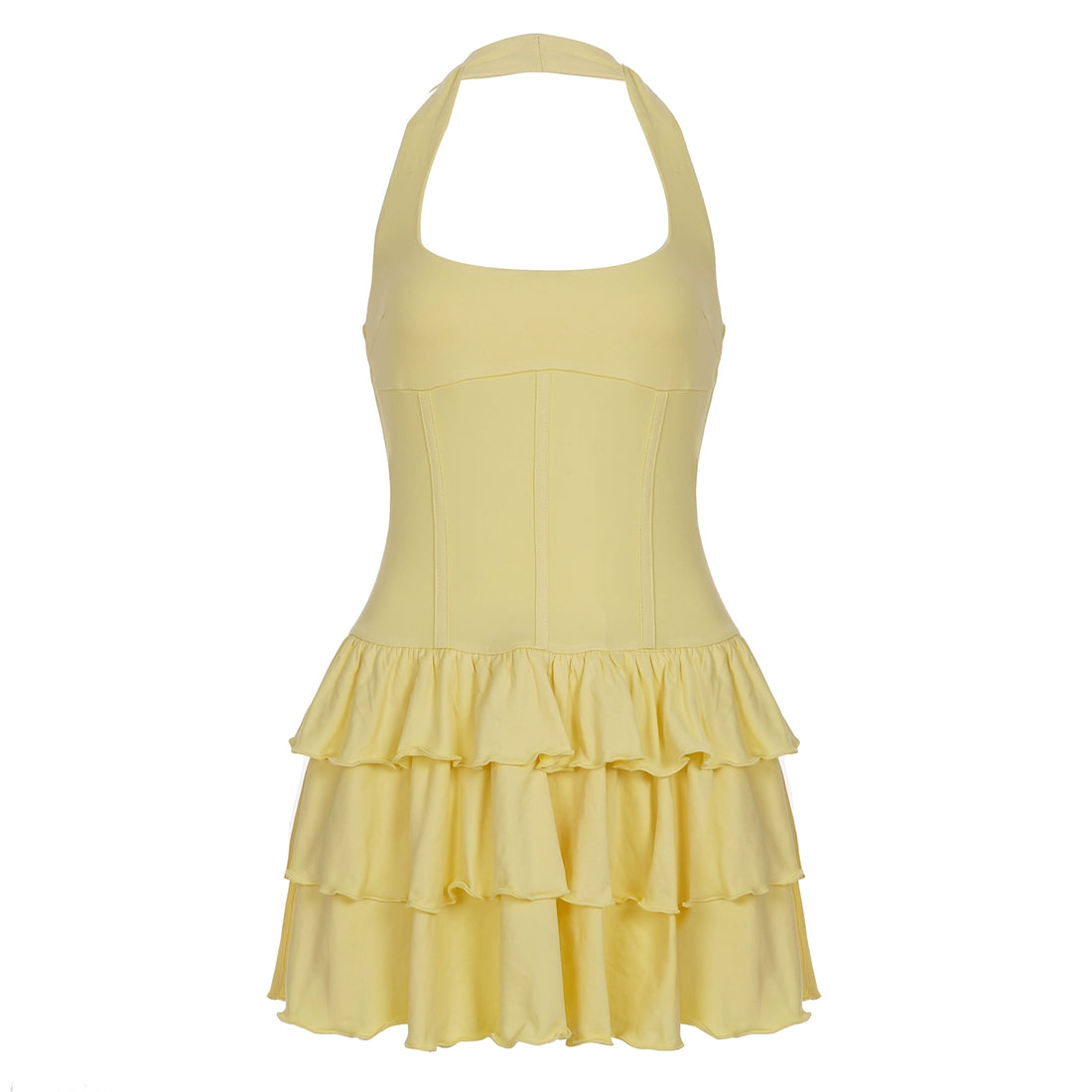 Draya Halter Mini Dress - Yellow [F0XVP18X]