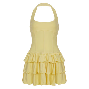 Draya Halter Mini Dress - Yellow [F0XVP18X]
