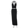 Zyana Metal Buckle Skirt Set - Black [5GJ34JE2]