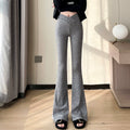 Makeda Knitted Flare Pants - Grey [JQNDZ9IE]