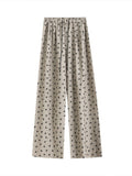 Annette Bow Print Wide-Leg Pants Casual