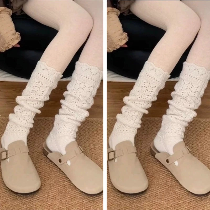 Sabella Knit Leg Warmer Socks - Off-White (2 Pairs) [YK3QYIZD]