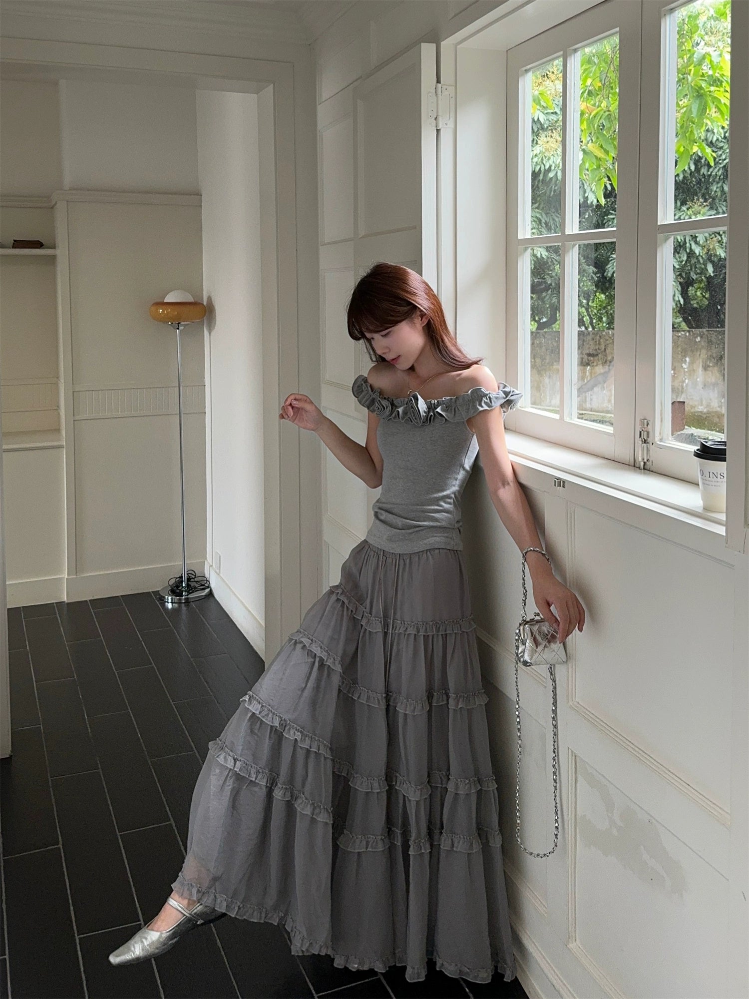 Inaaya Floral Off-Shoulder Skirt Set - Skirt [VBHGHMTC]