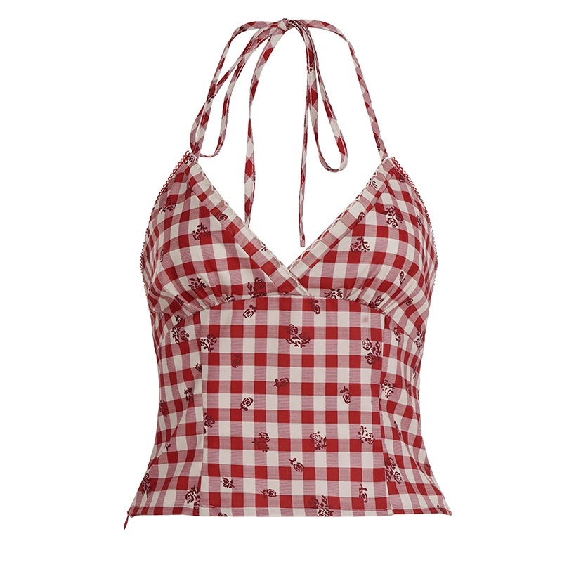 Ananya Red Plaid Camisole - Red [5DL2AQKW]
