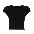 Jennie V-Neck Crop Top - Black [ZUQR1WC8]