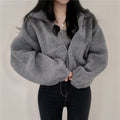 Akilah Cozy Stand Collar Cardigan - Gray [3W9OYXBG]