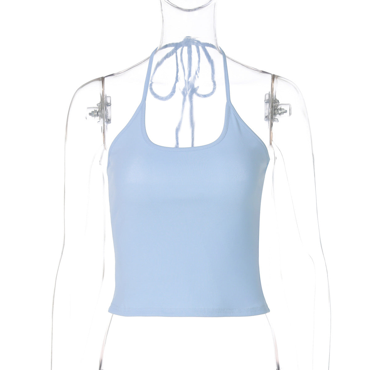 Fatoumata Backless Halter Top - Blue [BK01E7WO]
