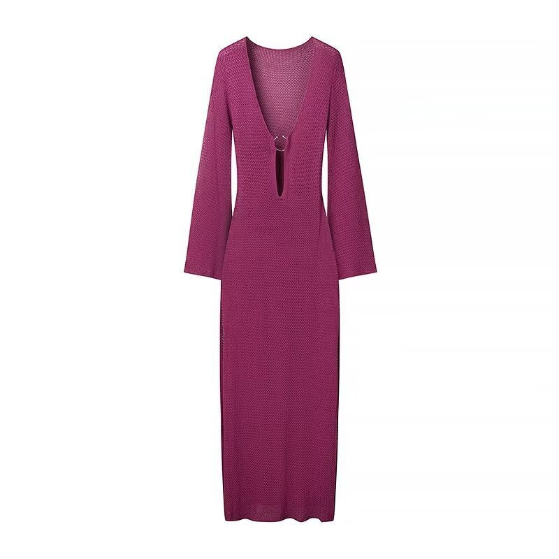 Alea Knit Bodycon Maxi Dress - Purple [GHP78XW5]