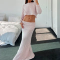 Ashly One-Shoulder Knit Set - Pink [S8OL74J7]