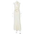 Shawna Twisted Halter Maxi Skirt Set - Apricot [A960O5PW]