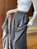 Annette Bow Print Wide-Leg Pants Casual