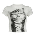 Laniya Graphic Cropped Tee - White [CJP1B03E]
