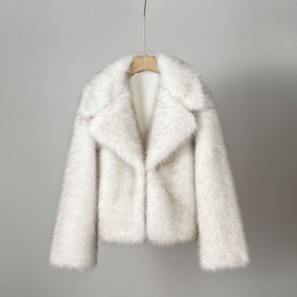 Blakelyn Faux Fur Coat - White with Purple Tips [SX2T4PV8]