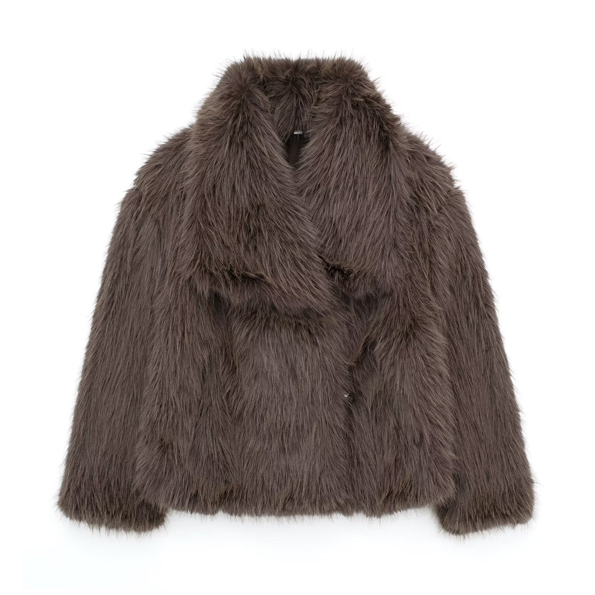 Nathalia Faux Fur Lapel Jacket - Chestnut [6SV6L8G3]