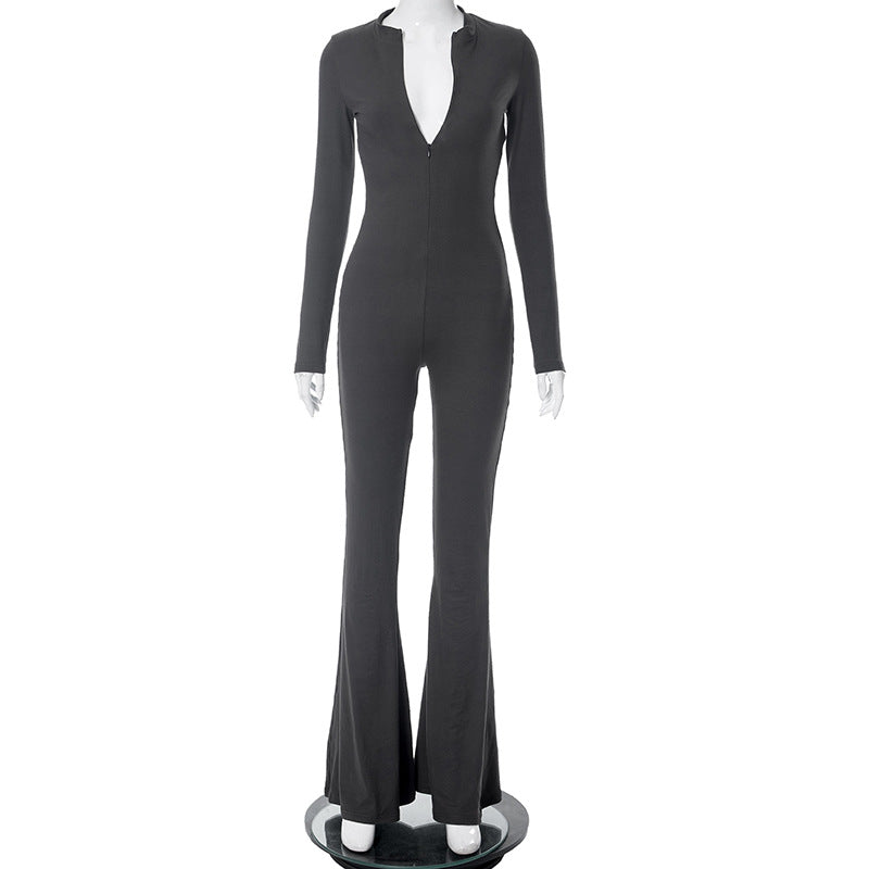 Beckett Utility Flared Jumpsuit - Dark Grey [W83LTCU6]