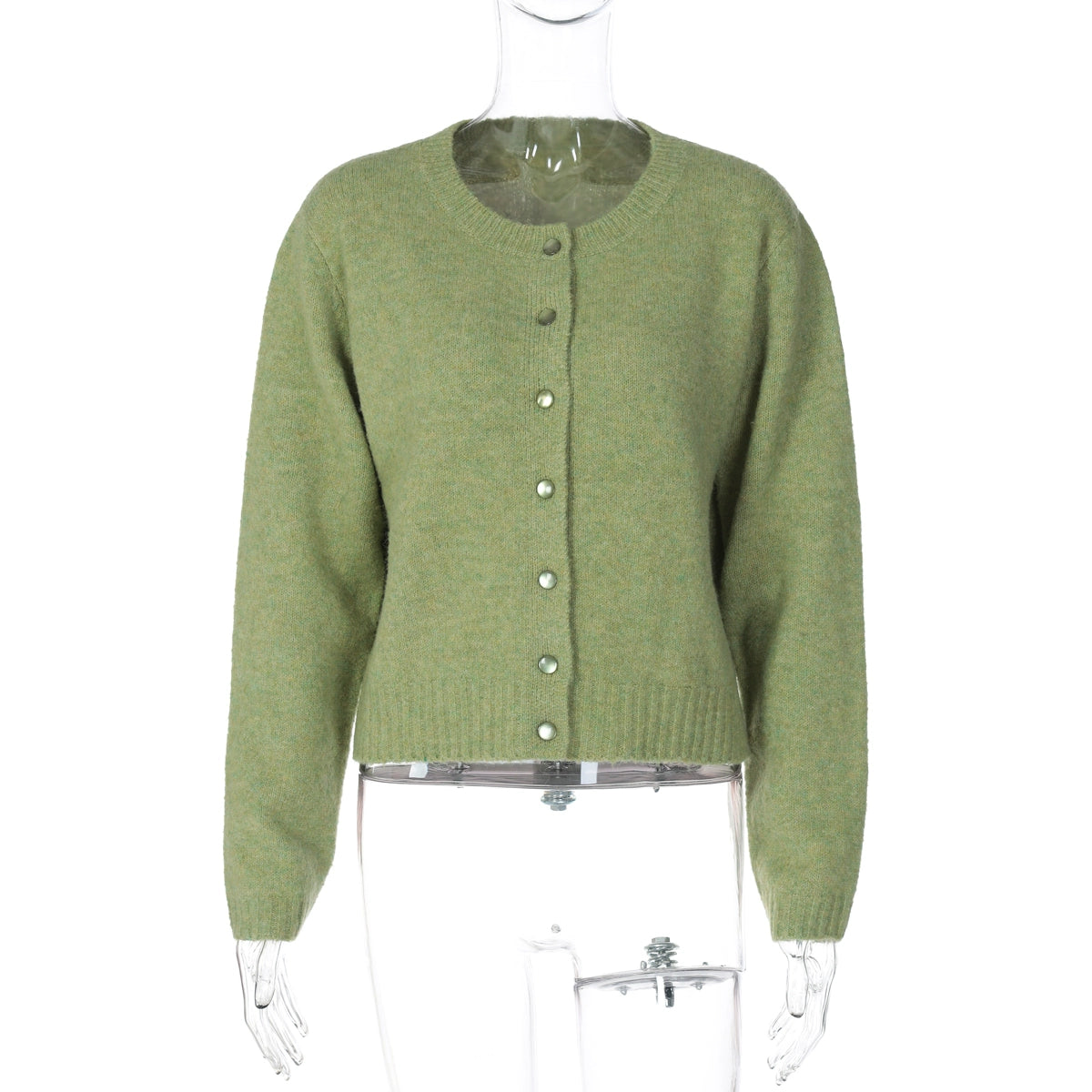 Amariya Ribbed Knit Skirt Set - Green Cardigan [00TH3G6Z]