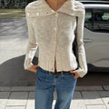 Yasmeen Cropped Collared Sweater - Off-white [XL6EMJ8W]