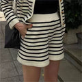 Astoria Striped Knit Short Set - Striped Shorts [T7DGRHUM]