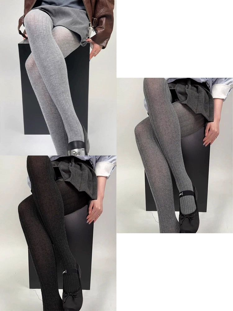 Scottie Sheer Shaping Tights - Light Gray + Dark Gray + Black [N1RVSOF8]